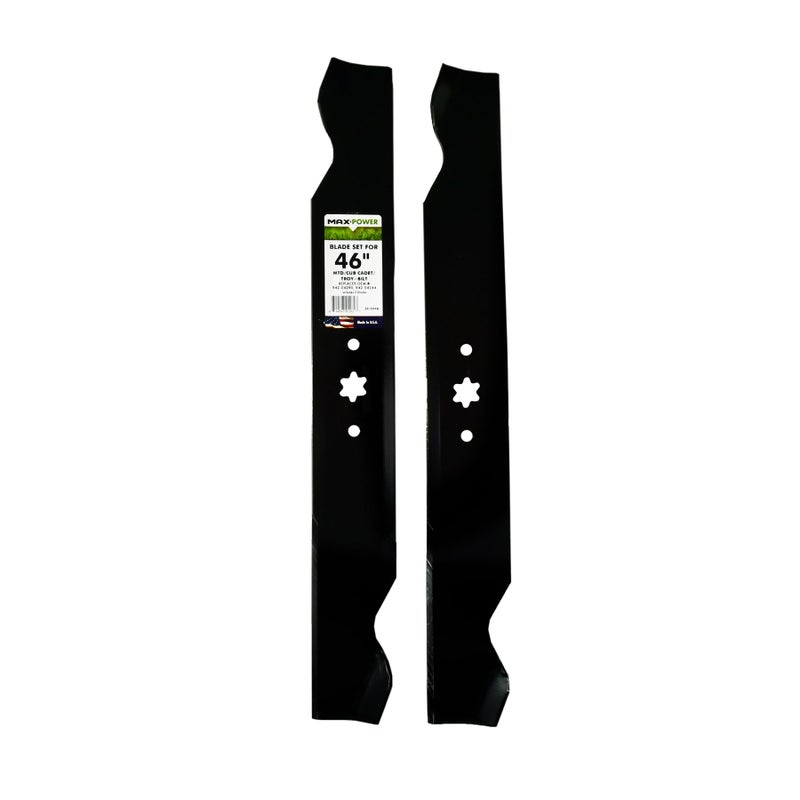 Maxpower مجموعة شفرات MaxPower 561544B 2 لقص 46 بوصة MTD/Cub Cadet/Troy-Bilt تحل محل 942-04244، 942-04290، 942-04244A، 742-04290، 742-04244، أسود - Image 1